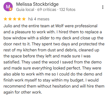 Google review — Melissa Stockbridge, 5 stars