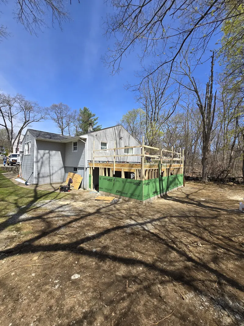 Complete framing structure of a home addition
