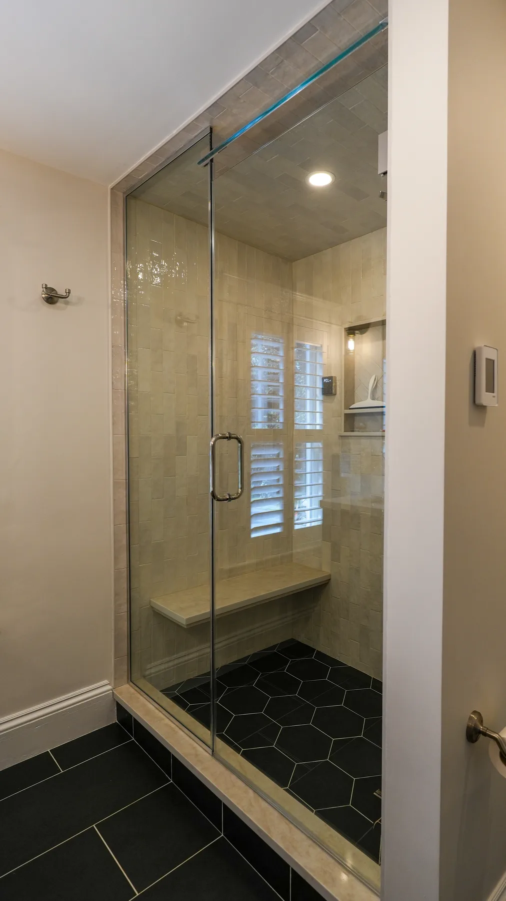 Modern bathroom remodeling project in Peabody, MA & North Shore by Wolf Carpenters
