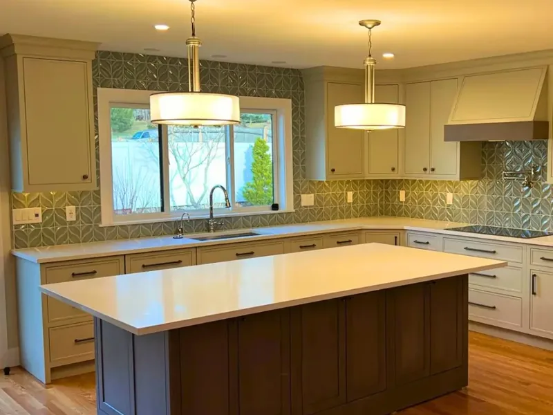 Finished kitchen remodel in Peabody, MA by Wolf Carpenters general contractors